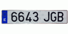 MATRÍCULA COCHE LARGA METÁLICA 52X11
